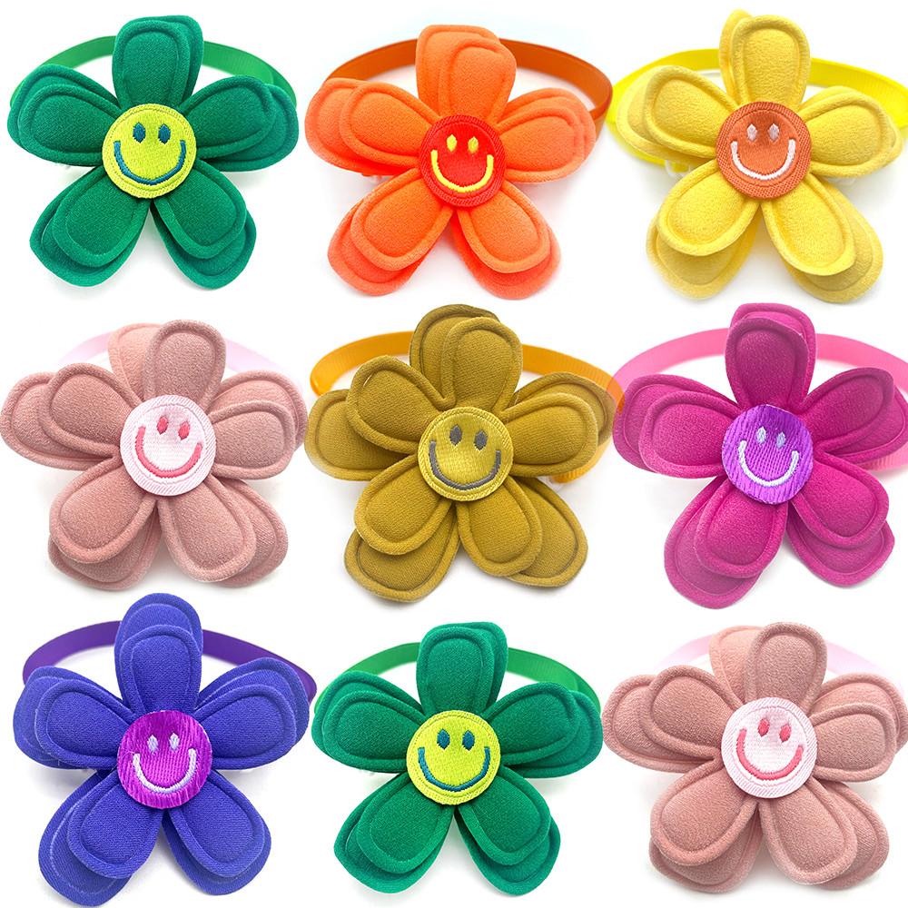 50/100pcs Small Dog Accessories Pet Dog Bowtie Small Dog Bowtie Smile Style for Dog Puppy Dog Bow Tie Neckties Pet Supplies