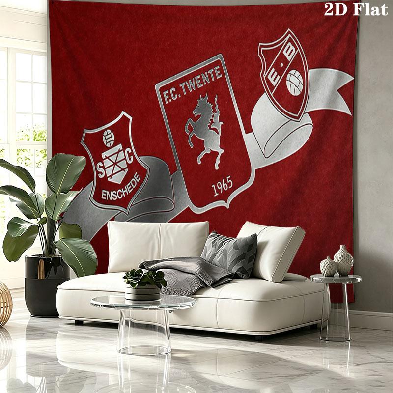 FC Twente Art Wall tapestry, aesthetic printed fabric blanket, suitable for bedroom, living room, and home decor.