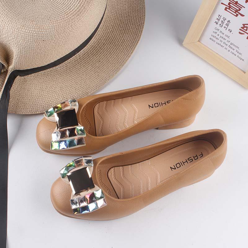 Yuzhihao Summer Rhinestone Women s Low-Heel Sandals 36