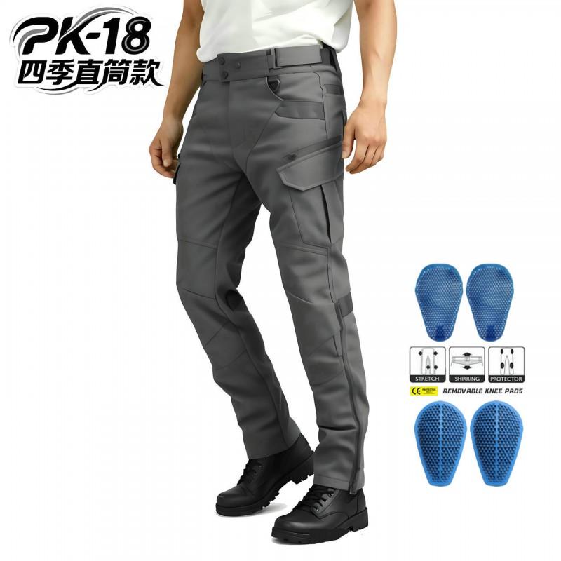 Mens Motorcycle Riding Pants 600D Oxford Fabric Abrasion-Resistant Tactical Biker Trousers With Silicone Pads