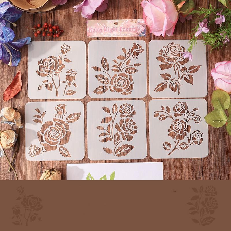 

6 шт./набор текстурных трафаретов для рисования трафаретов для рисования и декора волнистые цветочные трафареты с бабочками шаблоны школьных принадлежностей