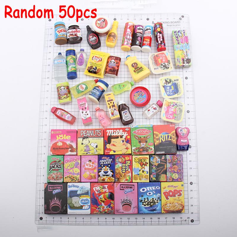 Kid Dollhouse Miniature Supermarket Food Drink Bottle Furniture Handcart Toy Doll House Store Cosplay Game Baby Play House Party