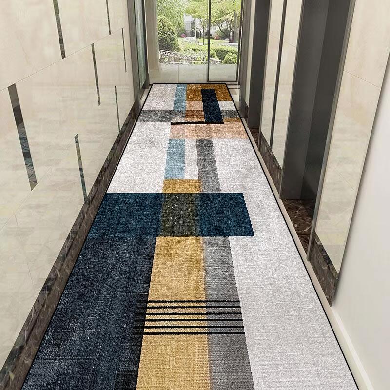 Modern Light Luxury Long Corridor Carpet Living Room Hall Decoration Runner Rug Non-slip Washable Kitchen Mat Size Customized
