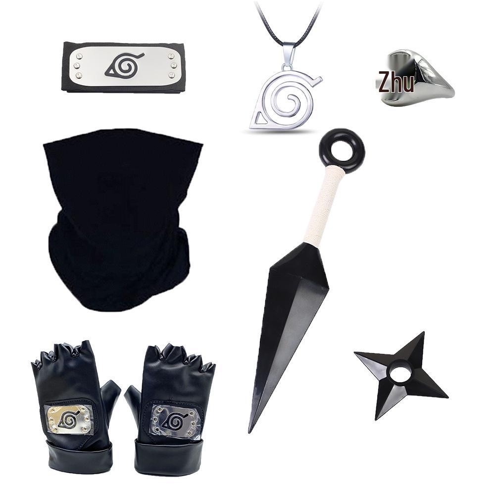 Available: Kakashi Mask, Naruto Kunai & Shuriken, Konoha Headband Set