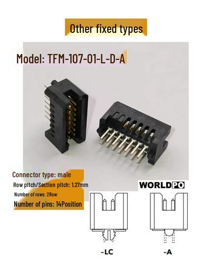 Ersatz-Steckverbinder, 2 Reihen, 14-polig, 1,27 mm, für Sintai TFM-107-01-L/S-D-A/LC-K-TR