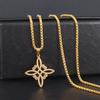 Fashion Charm Witch Knot Necklace Stainless Steel Irish Celtic Knot Pendant Witchcraft Amulet Magical Jewelry Gift for Girls