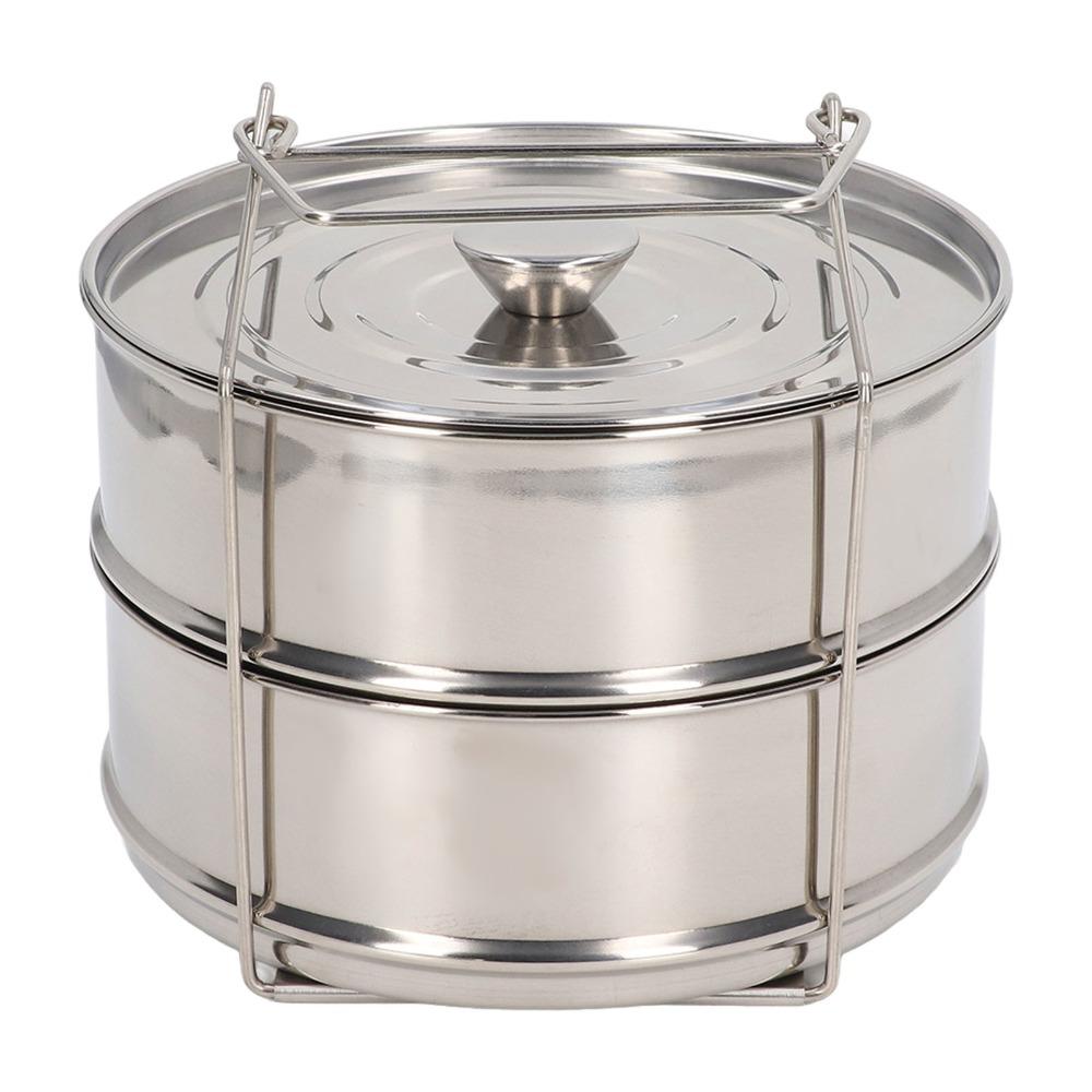 304 Stainless Steel Steam Basket 2-Tier Stackable Steamer Durable Steam Pot Kitchen Cooking