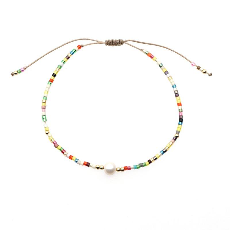 Bohemian Bracelet, Natural Stone Ladies Bracelet, Rice Bead Beaded Bracelet, Hand-woven.