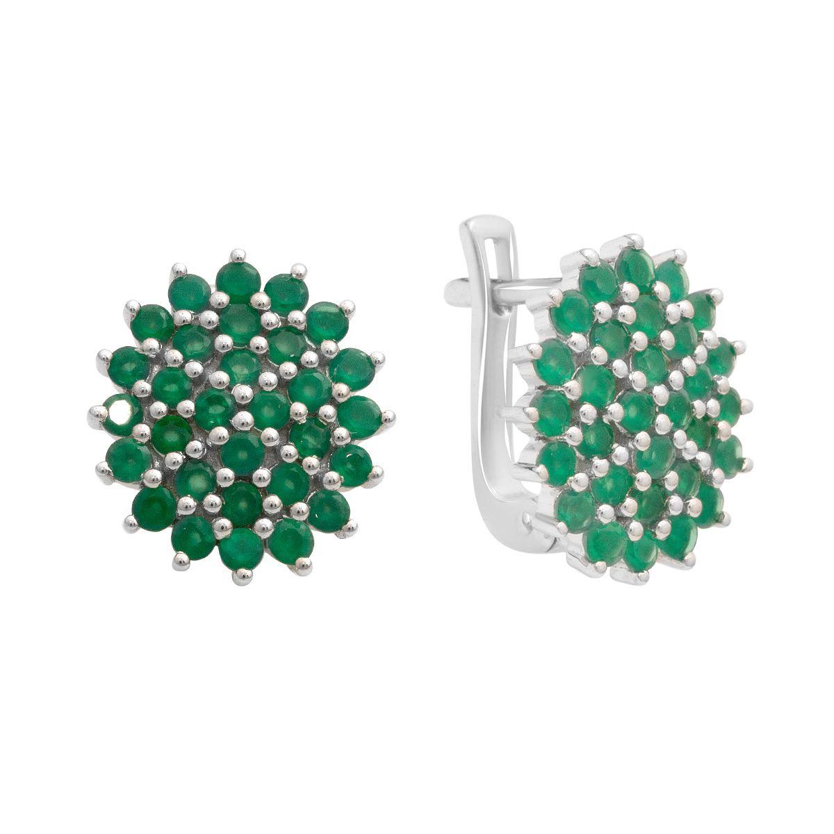 

Срібні сережки з натуральним агатом 1.86ct (2197300) смарагдовий