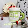 Apple cute pencil bag ins contrasting color teacup high value student stationery large capacity storage pen holder storage bag