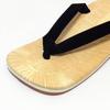 Edoten Geta Sandals, Made in Japan, Yellow Tatami Mat, Non-Slip Candy Sole, Black Strap, Size M (Medium)