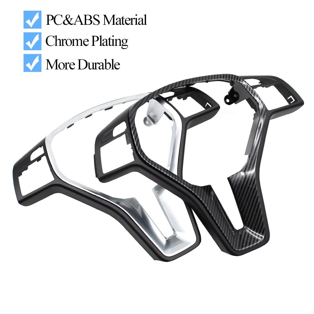 Carbon Fiber Car Steering Wheel Cover Trim Chrome Outer Panel Replacement For Benz C E GLK CLS Class W176 W204 W212 GLK204