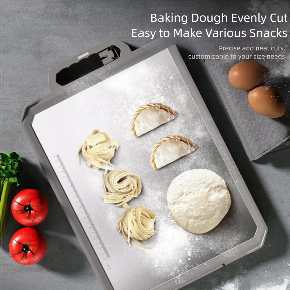 Double Sided Chopping Board Stainless Steel Anti-Slip Cutting Board Multifunctional with Sharpener Chopping Block