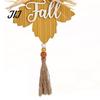 Kitchen Autumn Theme Decor Hello Fall Wooden Hanging Sign, Pumpkin Maple Leaf Door Hanger with Home Aesthetic Ornaments Tassel, Harvest Thanksgiving