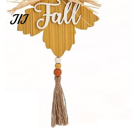 Kitchen Autumn Theme Decor Hello Fall Wooden Hanging Sign, Pumpkin Maple Leaf Door Hanger with Home Aesthetic Ornaments Tassel, Harvest Thanksgiving