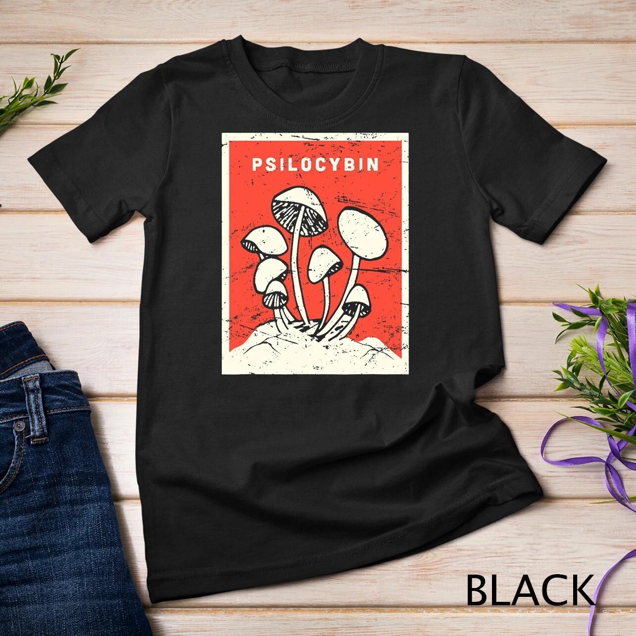 Psilocybin Shirt Retro Psychedelic Magic Mushrooms Unisex T-shirt S