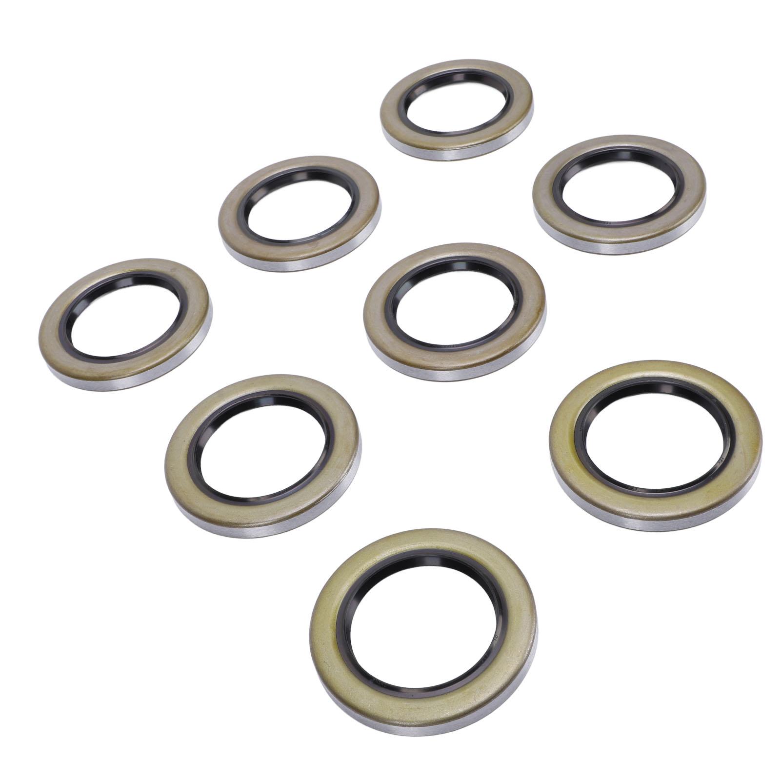 

8PCS Trailer Hub Wheel Grease Seals 2.25in ID 3.376in OD Double Lip Grease Seals for Dexter Texcom RV Trailer