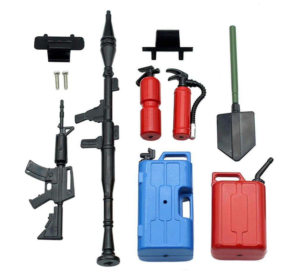 Haruhana RC Car Accessories for Rock Racer Rock Crawler Scale Model Kit Includes 2 Fuel 2 Fire 1 1 Rocket 1 Submachine and Military Set B 1/10 Tanks,