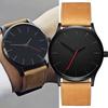 Herrenuhren, modisch, Business-Quarz, großes Zifferblatt, für Armbanduhren mit mattem Gürtel