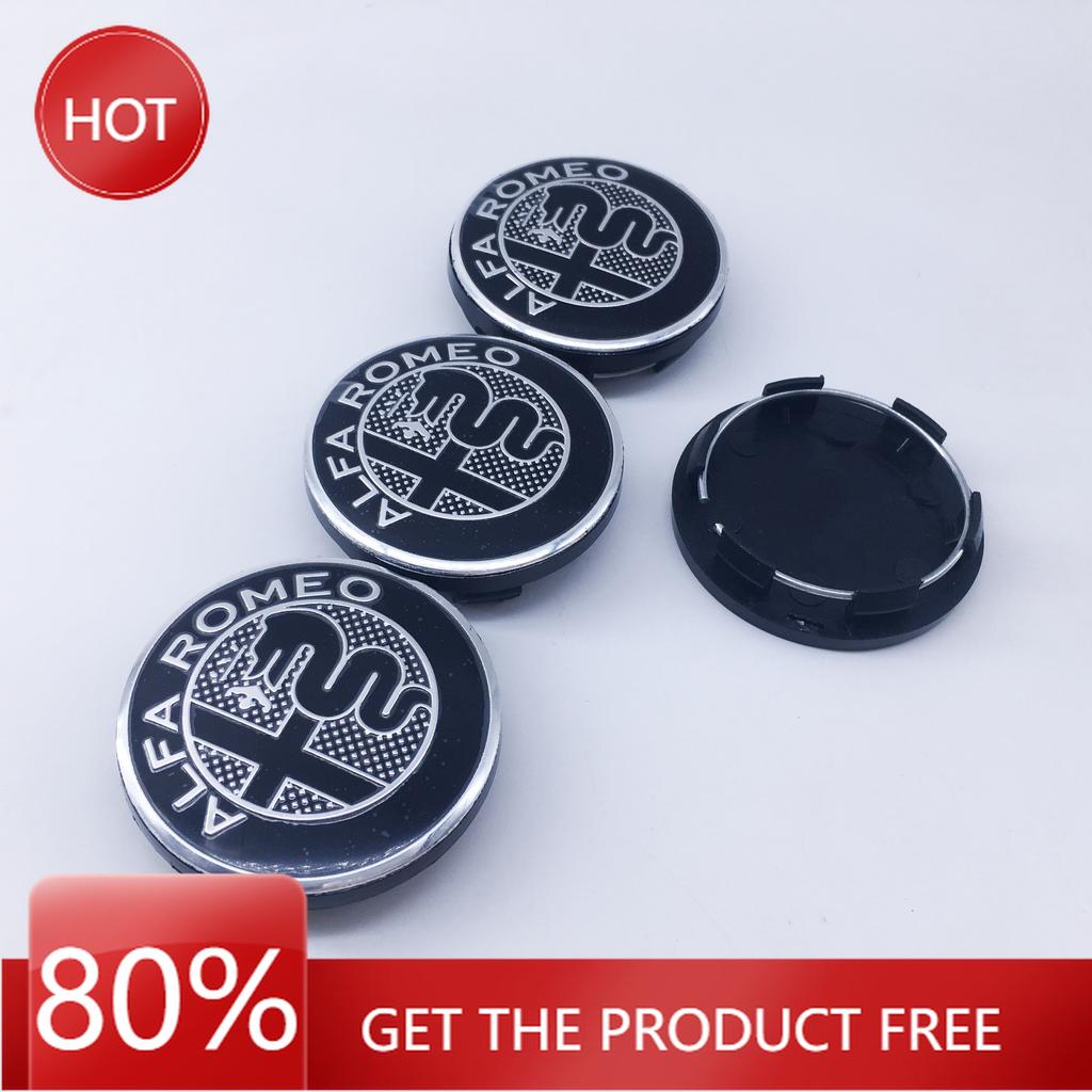 Hub Caps 4pcs 50MM New Blakc For Alfa Romeo Giulietta GT Car Wheel Hub Logo Modification Wheel Hub Cover Decoration Mito Brera G CVP1