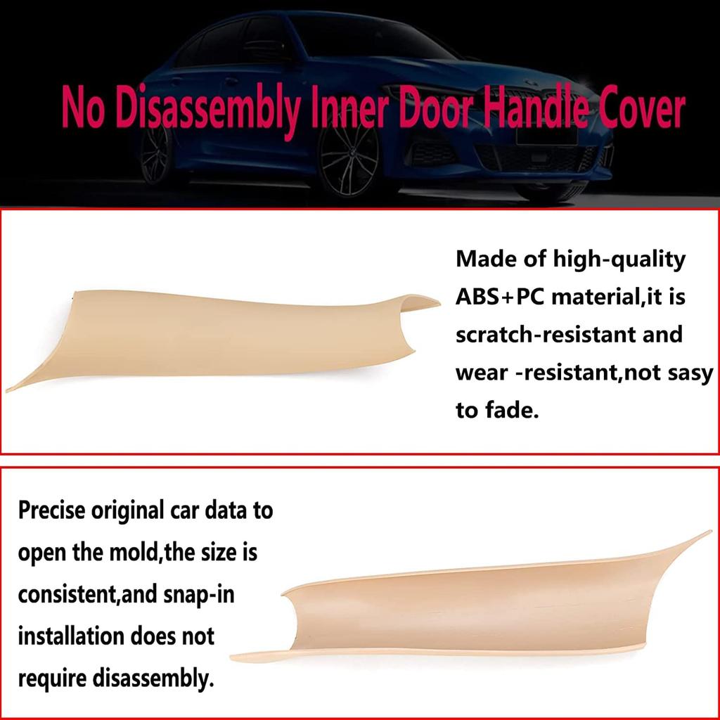 GEATaaT Door Pull Handle Covers for BMW X5 Series and BMW X6 Series F15/F85 2014-2018 F16/F86 2015-2018 (3-Piece Set) (Beige)