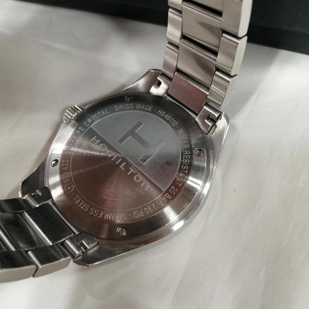 Used HAMILTON H64611135 Silver X Black Khaki Aviation Quartz