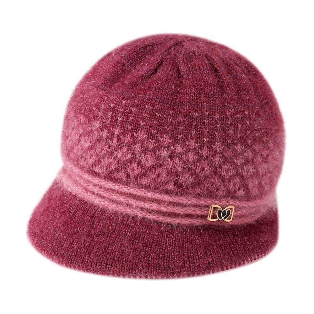 

Thickened Warm Hats Soft Skullies Beanies Cap Ear Protection Warm Bonnets Middle-aged And Elderly світло-фіолетового кольору