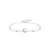 Moissanite 925 Sterling Silver Moon Bracelet Exquisite Petite Thin Bracelet Elegant Demeanor Niche Jewelry Wedding Gift