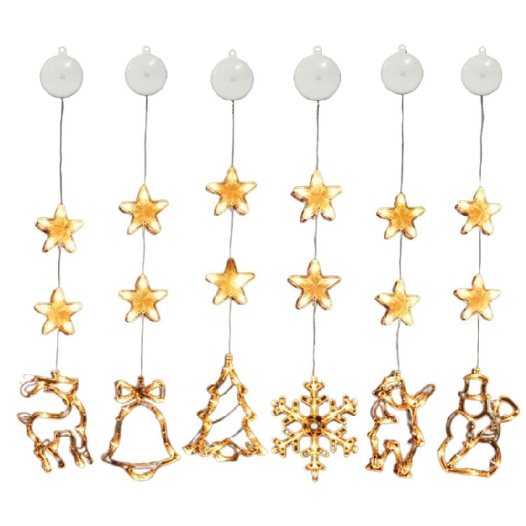 Seasonal Window LED Light Battery Operated Hanging Lamp for Christmas Home Decoration Stylish Holiday Window Adorment