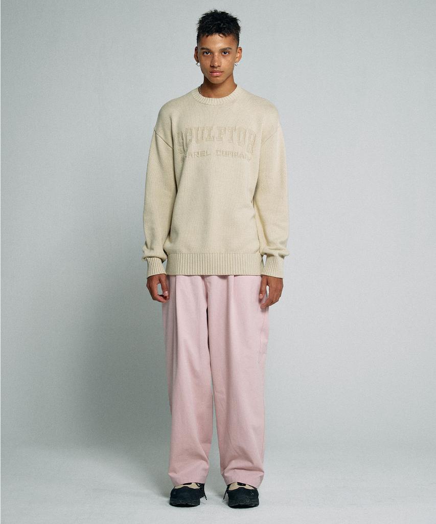 SCULPTOR Varsity Crewneck Sweater Natural