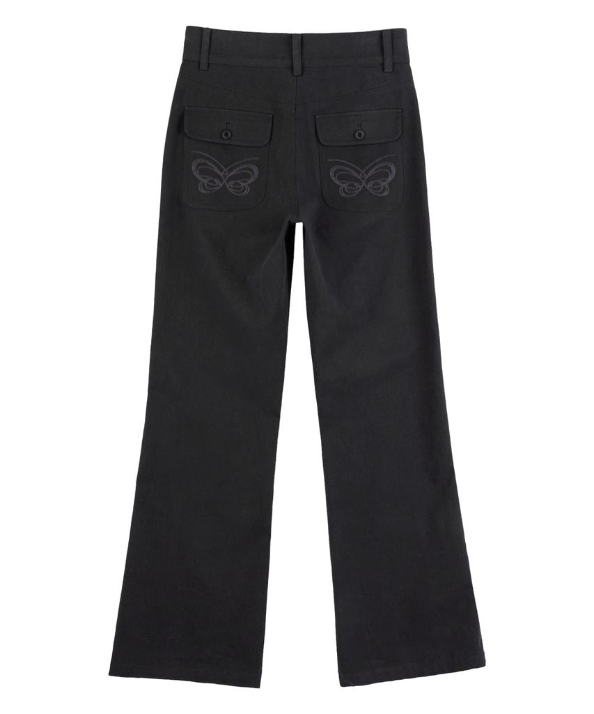 HIGH SCHOOL DISCO Two-Button Pocket Bootcut Pants_Charcoal