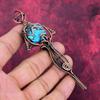 Tibetan Turquoise Pendant Handmade Gemstone Jewelry Copper Wire Wrapped Pendant