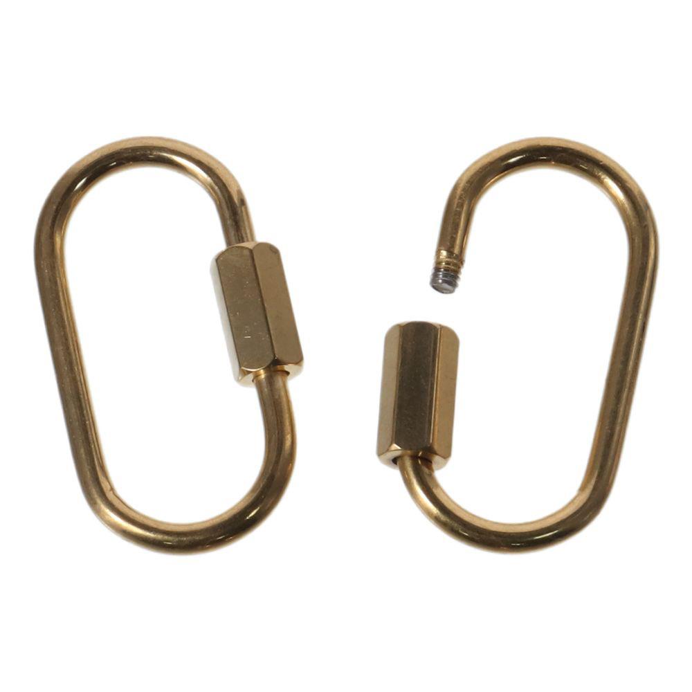 Stříbrná šroubovací karabina Mosazná oválná šroubovací Ručně vyráběné řemesla Milovníci