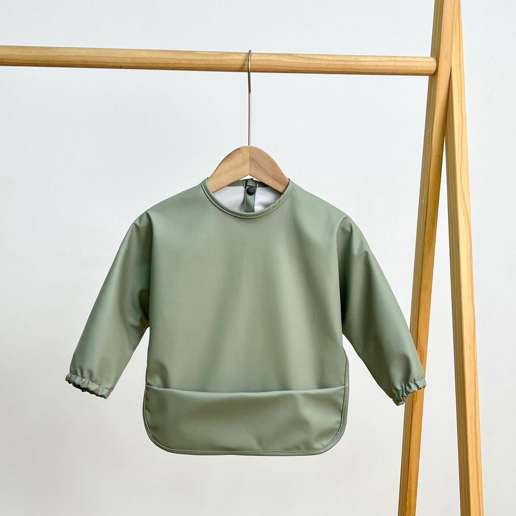 Reversible Waterproof Baby Smock & Bib - Denmark Painting Apron & Food Catcher Coverall