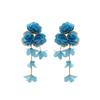 Draweye Chiffon Flowers Earrings for Women Beach Style Summer Hyperbole Vintage Jewelry Elegant Sweet Pendientes Mujer