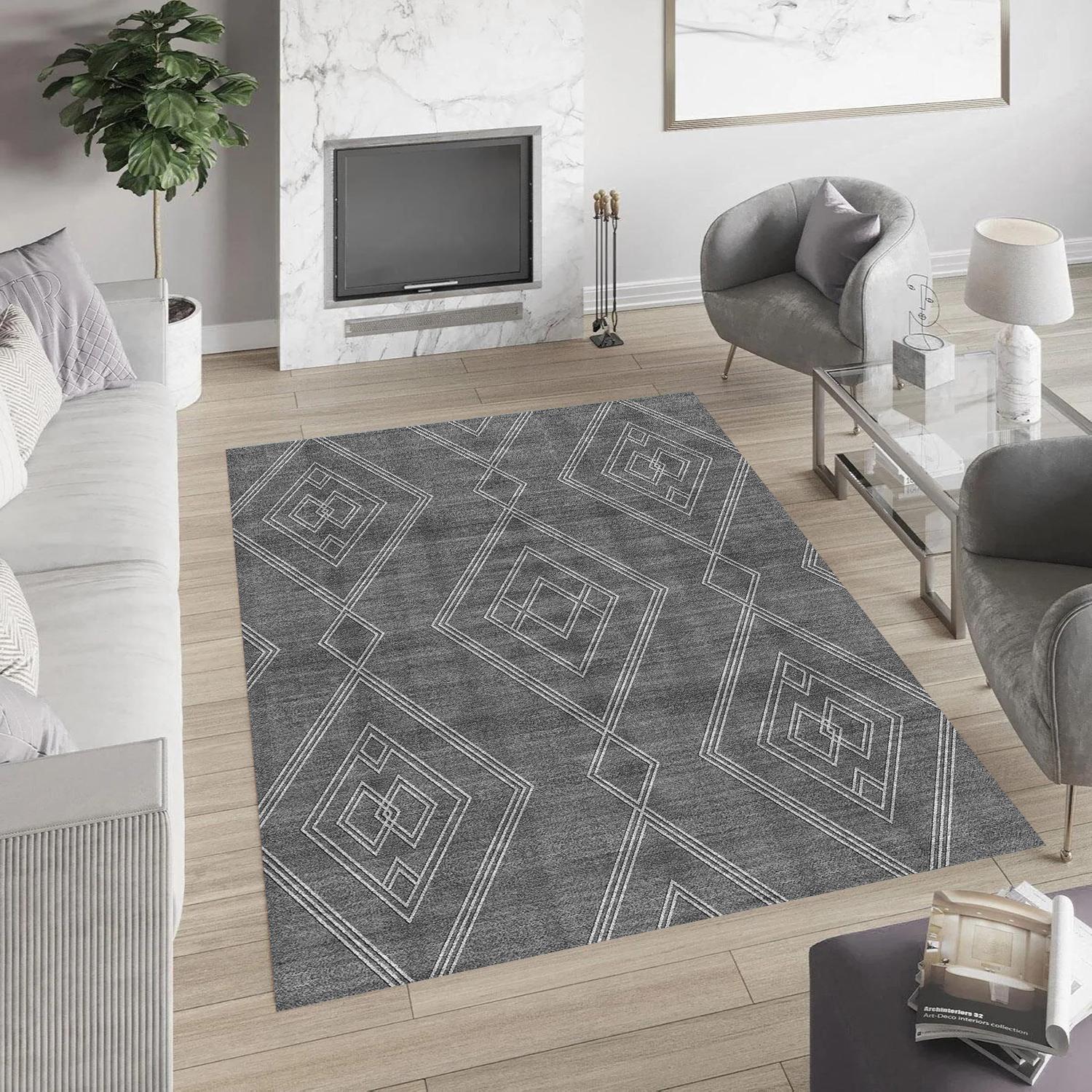 

Rovigo Home Washable Printed Carpet RV061-FNL334 50x80 серый