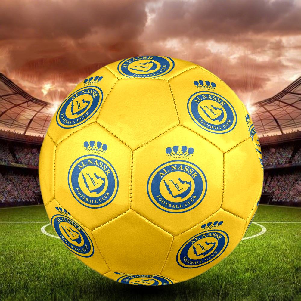 Pallone da Calcio Indoor Al Nassr FC Colorato Per Tutte le Età Taglia 5 Cucito a Macchina PVC Pronto per la Competizione Resistente Alta Rimbalzabilità