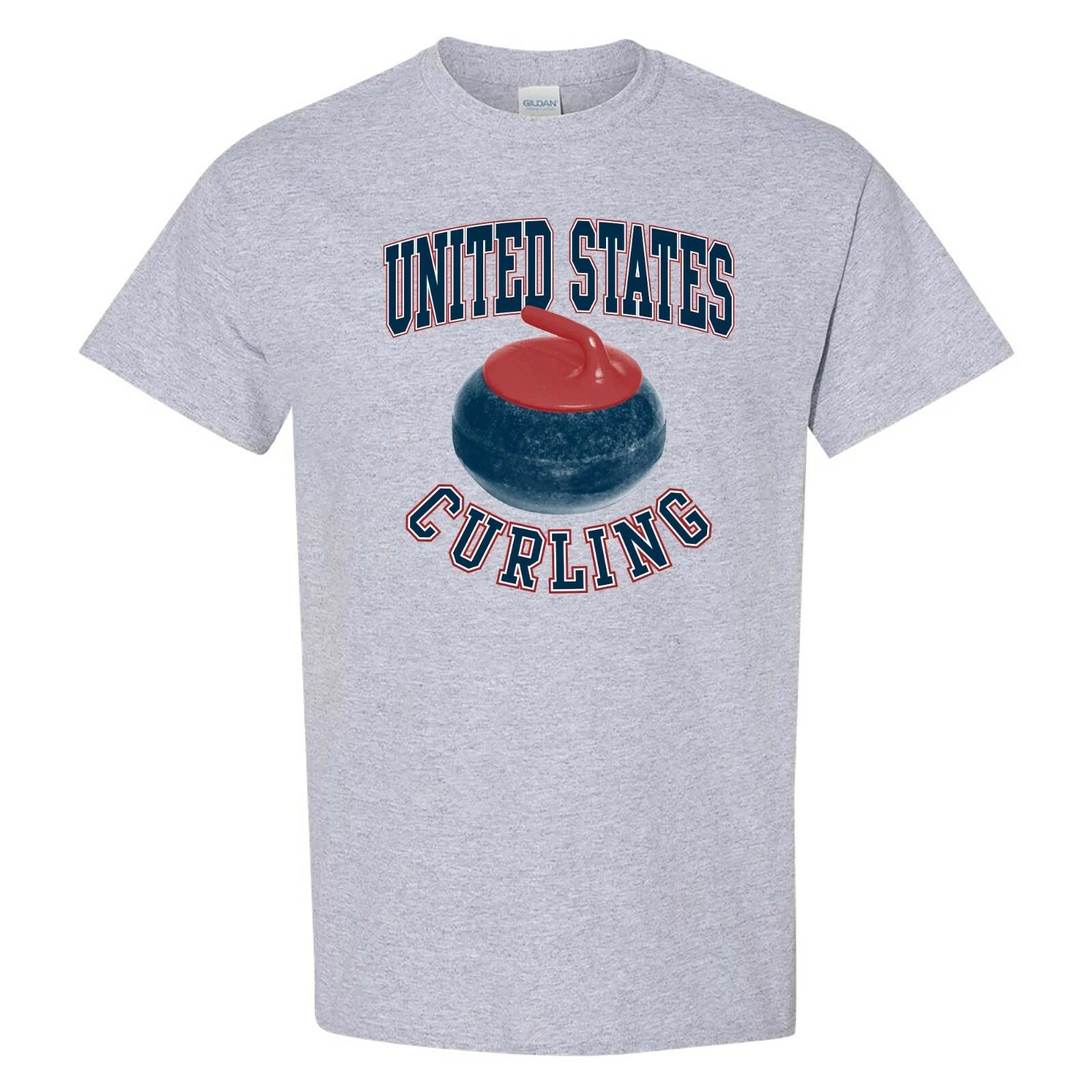 

Curling USA Унисекс - Футболка для зимних видов спорта страны - Спортивный серый S