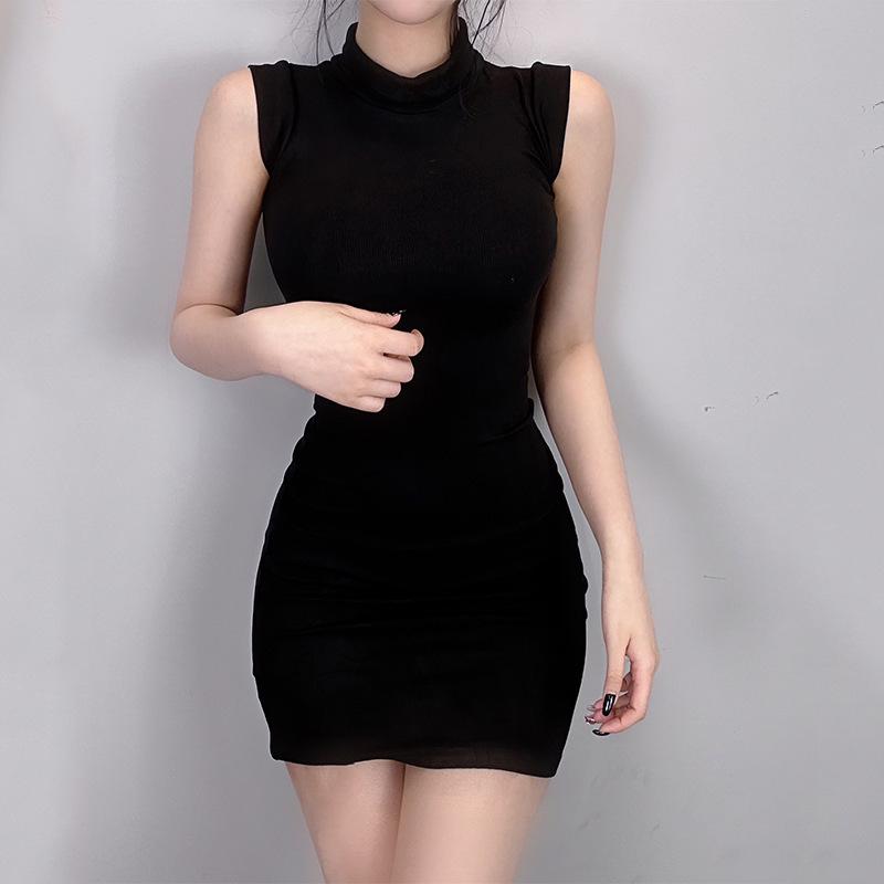 Korean Dongdaemun Slim Waist-cinching Sleeveless Bodycon Dress