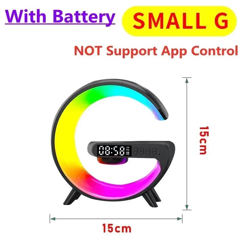 Wireless Charger Bluetooth Speaker Desktop Alarm Clock RGB Night For iPhone 16 15 14 13 12 Samsung Xiaomi 15 Phone Fast Charging