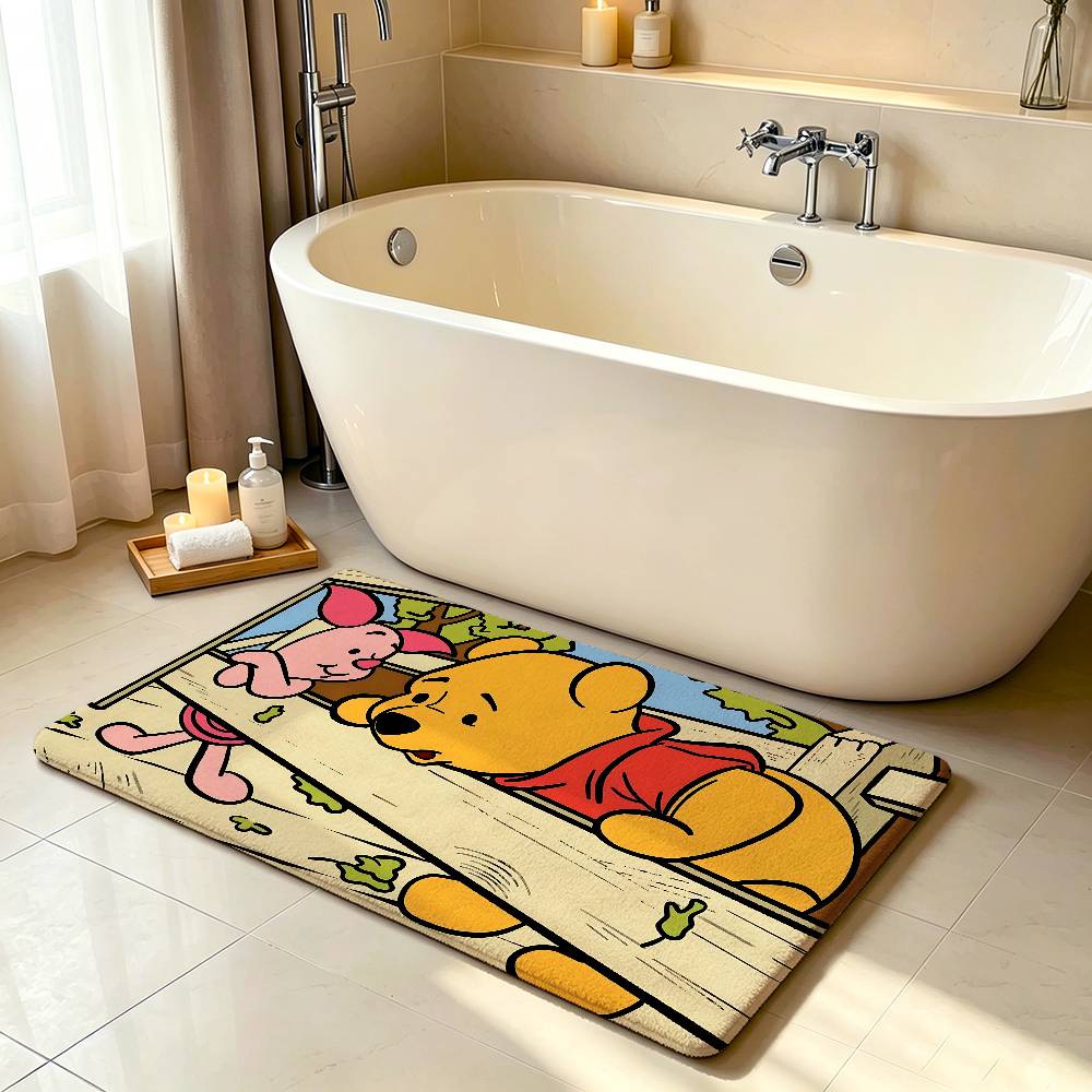 Classic Cartoon-W-wInnie The Pooh-S Kawaii Carpet Bathroom Anti-slip Mat Door Mat Home Decoration Mat Entrance Scratch-resistant