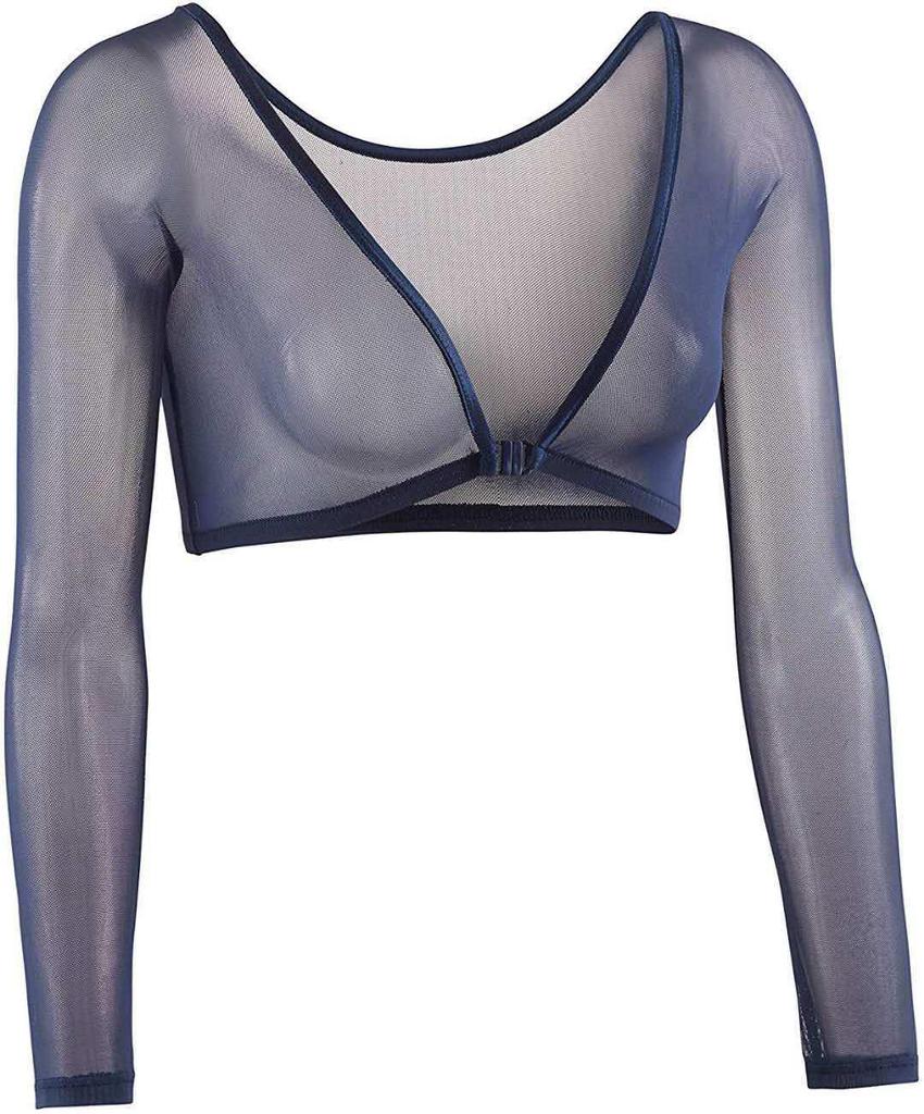 Transparenter, kurzer Cardigan aus Netzstoff mit langen Ärmeln