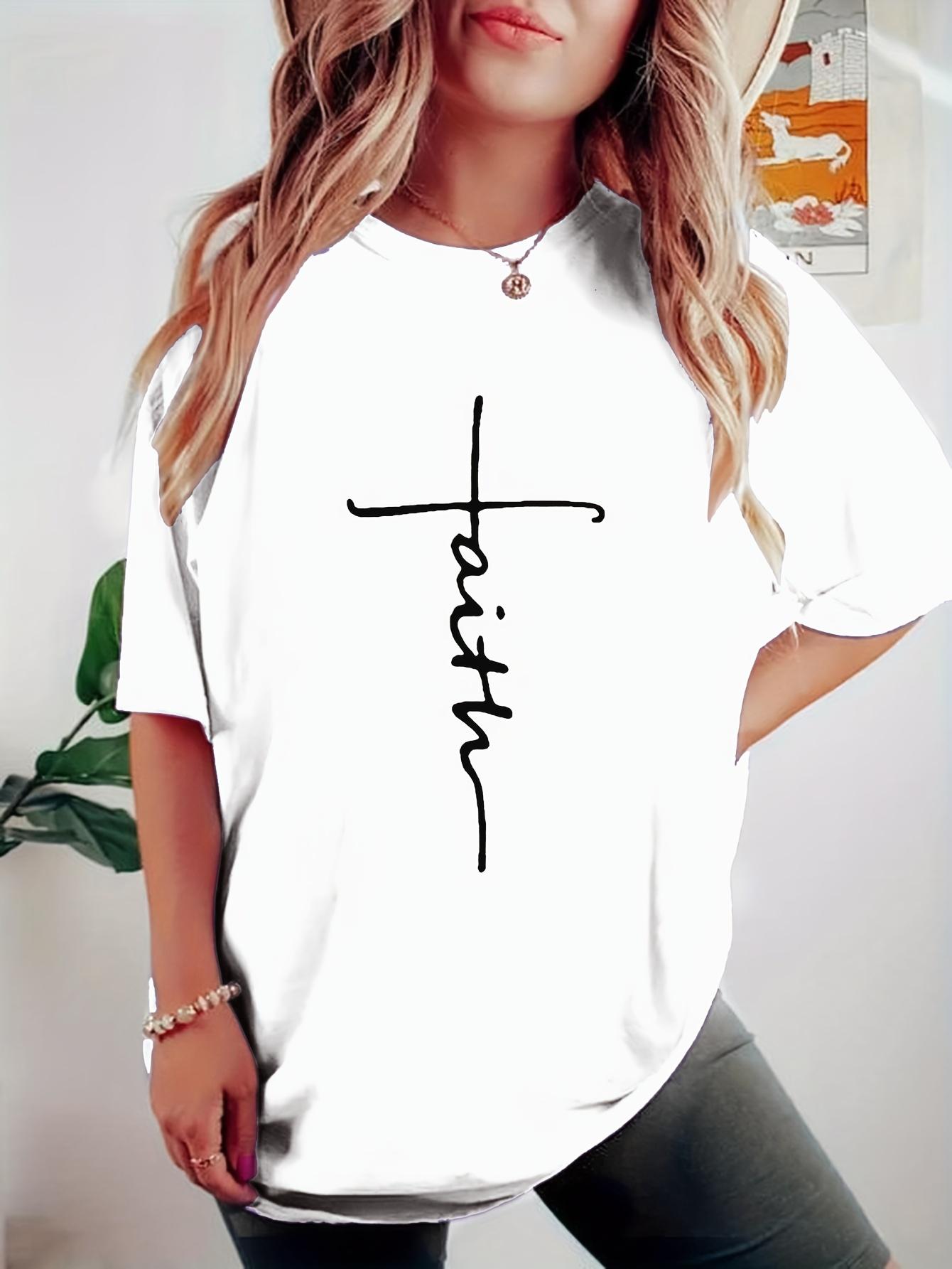 

Plus size women s clothing, fashionable printed round neck T-shirt, women s casual style, light 5XL