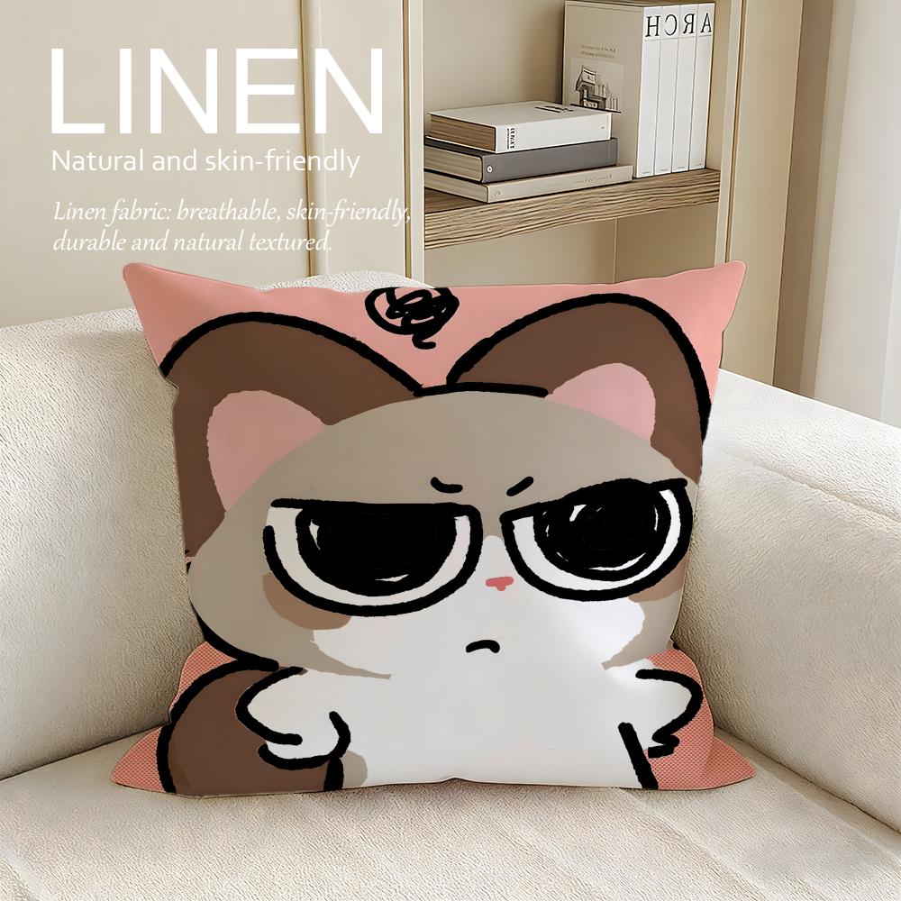 Cute Siamese Cat Azuki Cushion Cover Pillowcase Set Pcs x x Breathable Washable Sofa Cushion Cover