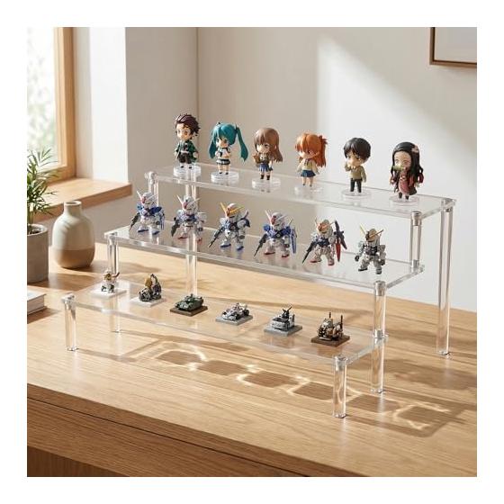 Acrylic Stand Figure Display Display Stand Tiered Stage Showcase Storage Acrylic Collection Tiered Display Base Showcase Hobby Supplies Storage (30cm