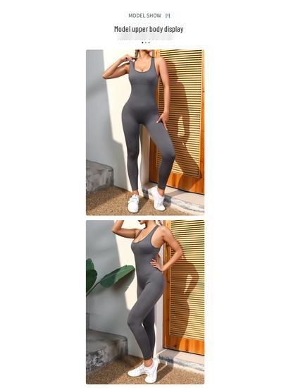 Women's Autumn/Winter Yoga Jumpsuit - Peach Butt, One-Piece Fitness Suit