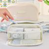 Large Capacity Pencil Case Double Layered Pencil Box Portable Stationery Storage Bag  School Office