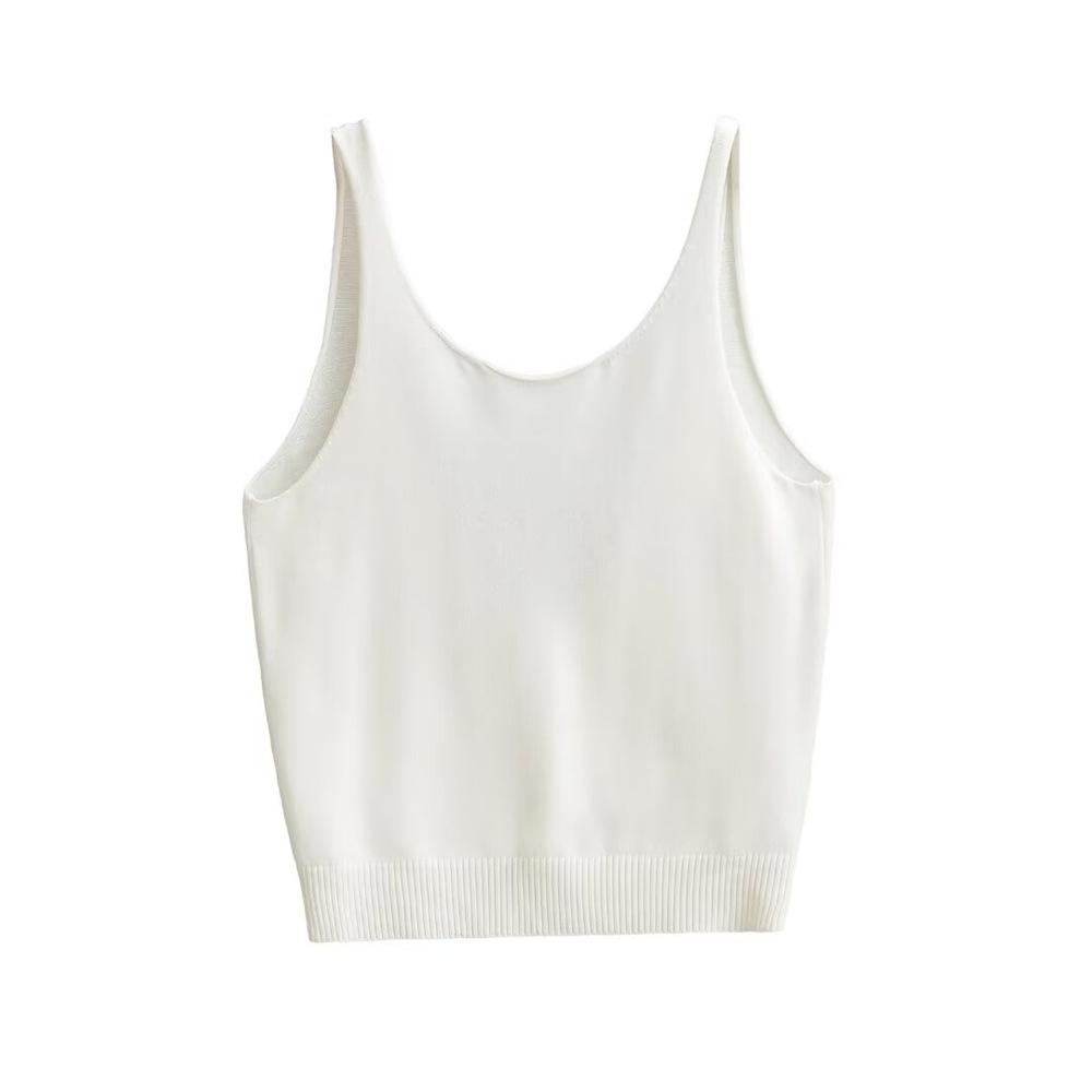 Trendy Women's Sexy Backless Knitted Tank Top - Summer Solid Color Camisole