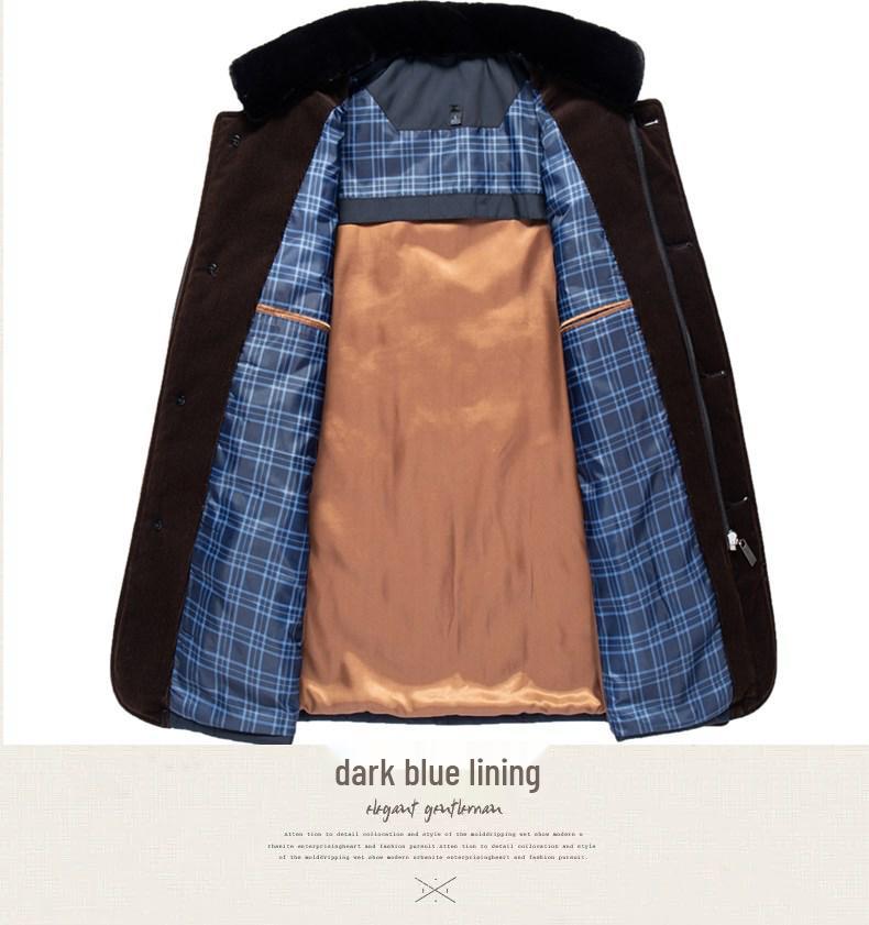 2025 Winter Men's Thickened Cotton Jacket with Stand-up Collar
