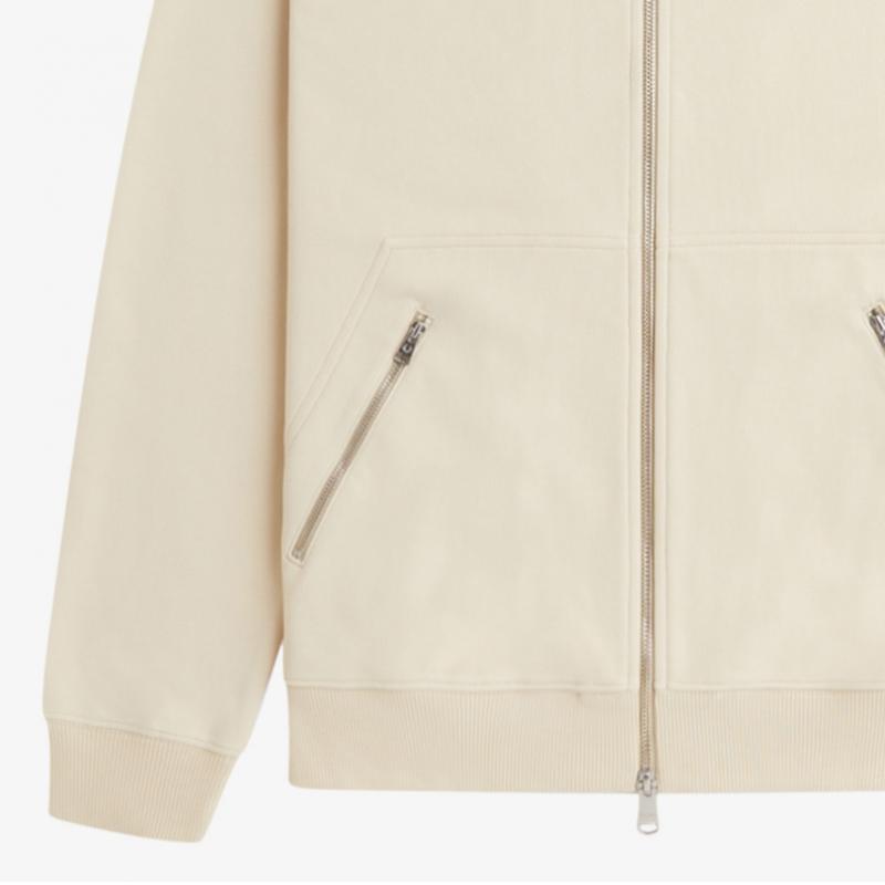 Fred Perry [sharp] Slub Jersey Zip Through Pullover   Oatmeal Afpm2417858 691